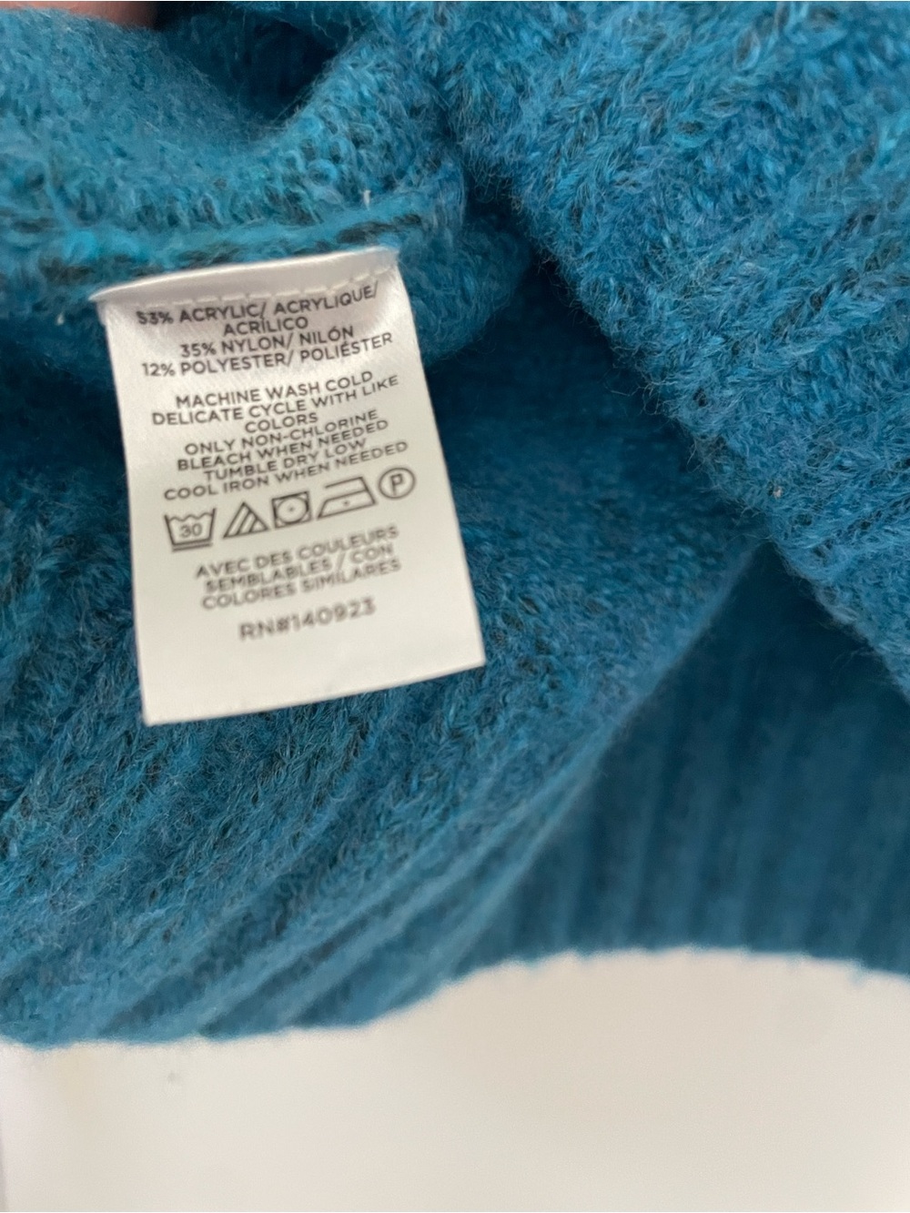NWT LOFT Dark Turquoise Cowl Neck Sweater - Size M - Picture 4 of 5